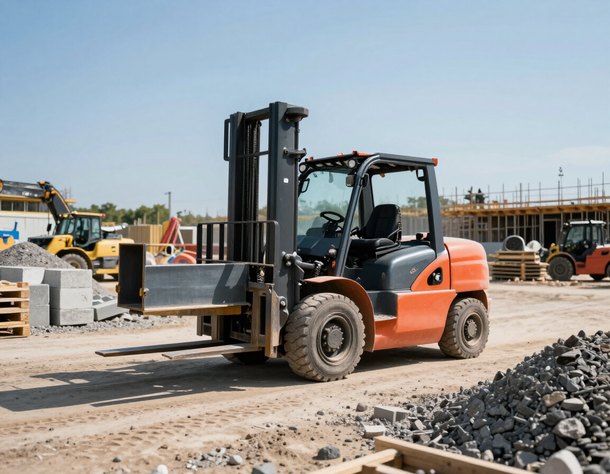 Muletto CSC Impianti impiegato in cantiere