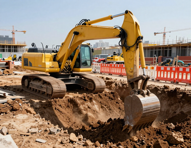 Scavatrice CSC Impianti impiegata in cantiere