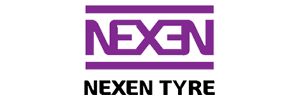 The Nexen Tyre logo featuring a purple wordmark with horizontal bars above and below, followed by the text