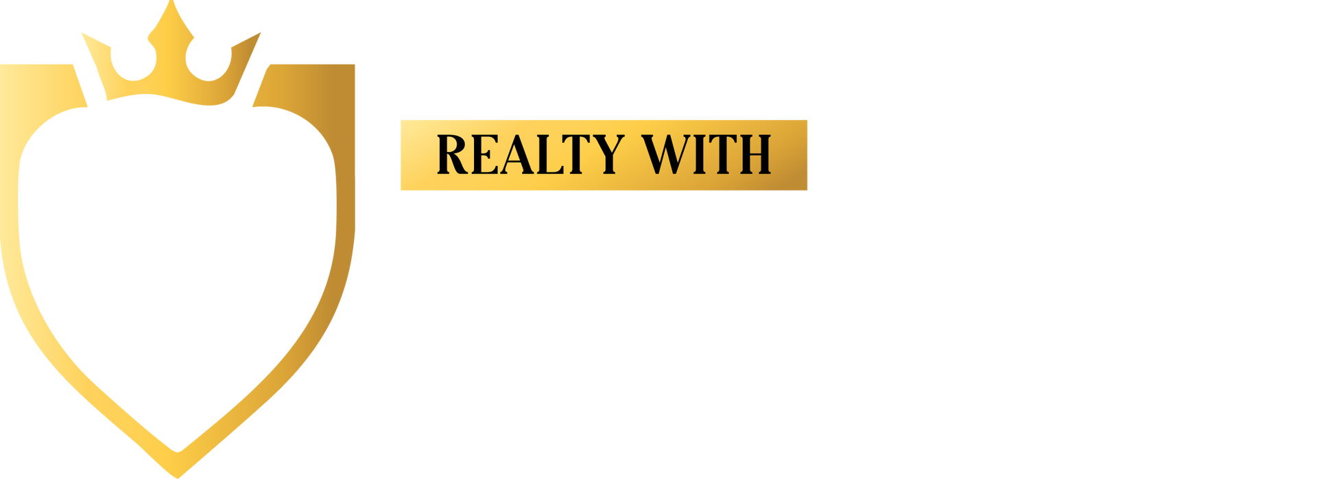 Gold shield logo with crown and text "Realty With".