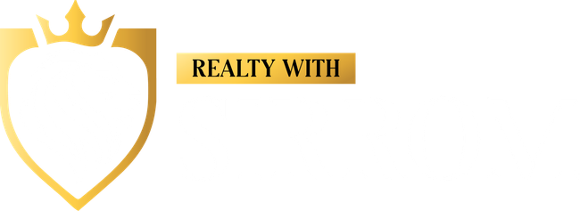 Sirrom Alizem Logo Gold shield logo with crown and text "Realty With".