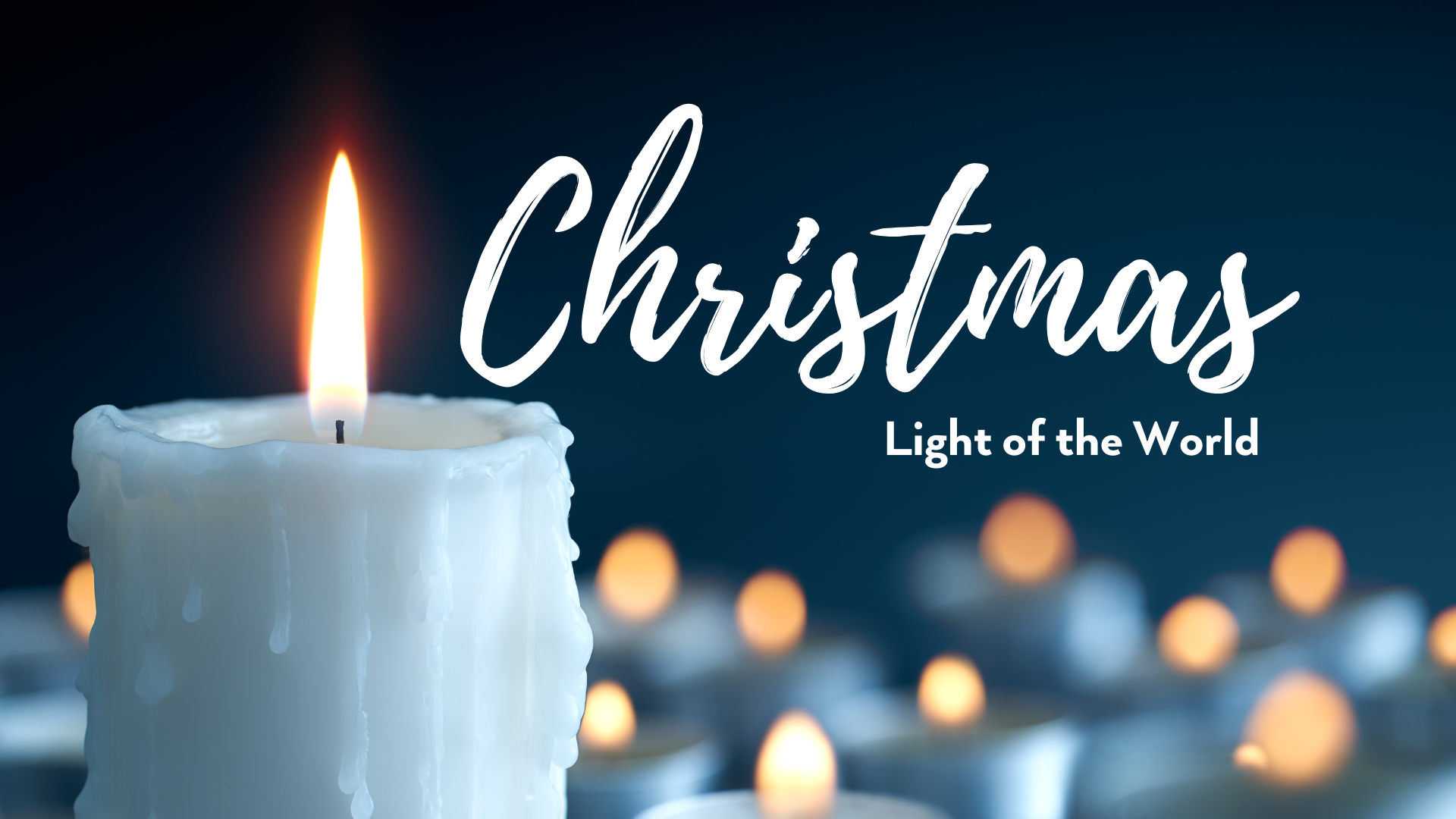A lit candle with the words christmas traditions and how they point to jesus