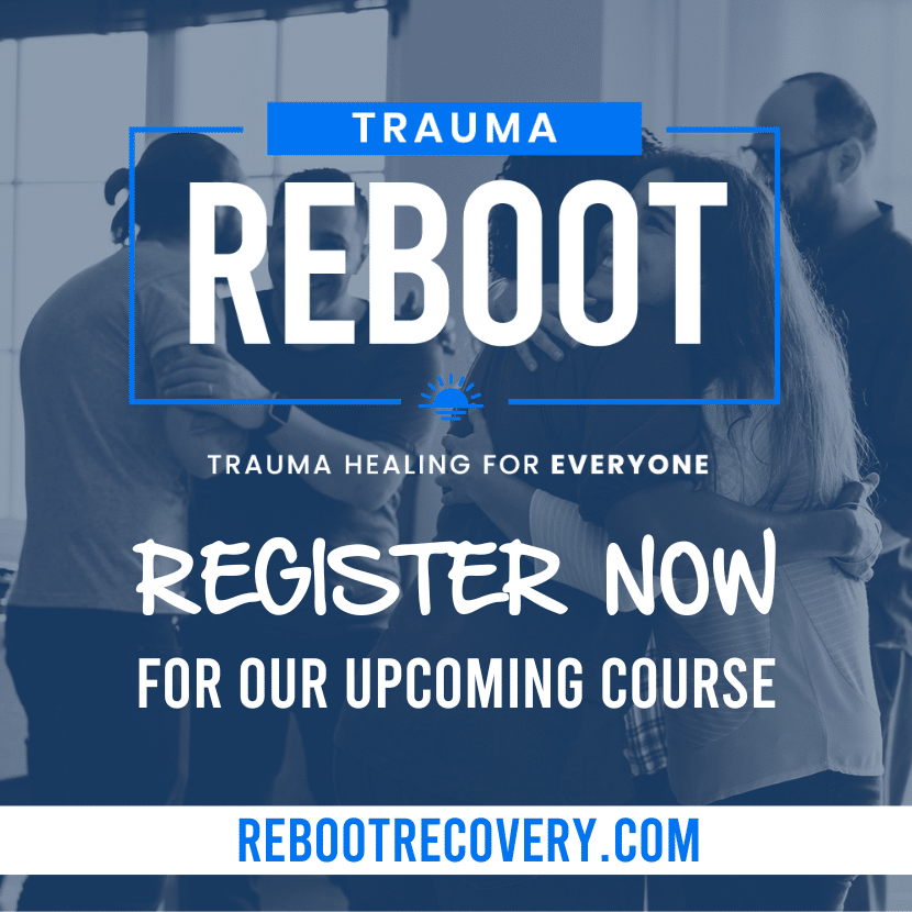 The logo for trauma reboot is a logo for trauma healing for everyone.