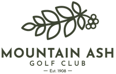 The mountain ash golf club logo has a branch with leaves and berries on it.
