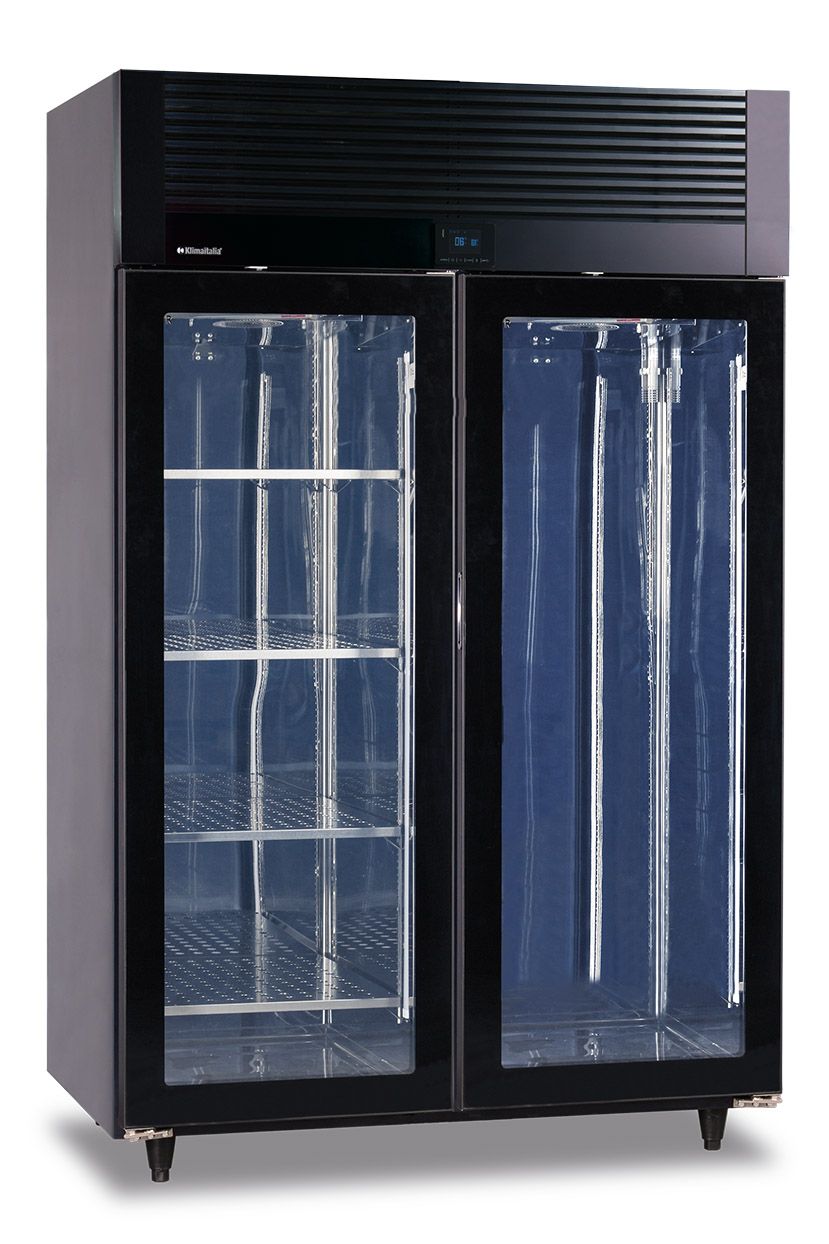 Frigo vetrina per conservazione e frollatura carne, doppia porta-KLIMEAT 1200 BLK CLIMA ITALIA-RIVENDITORE RAFINOX LATIANO