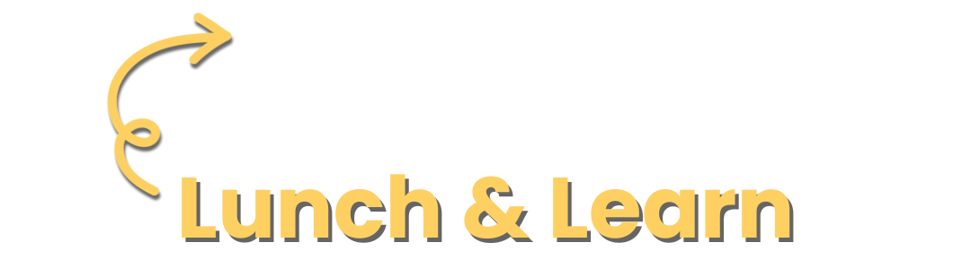 Gold “Morning Mingle” text with a curved arrow on a white background
