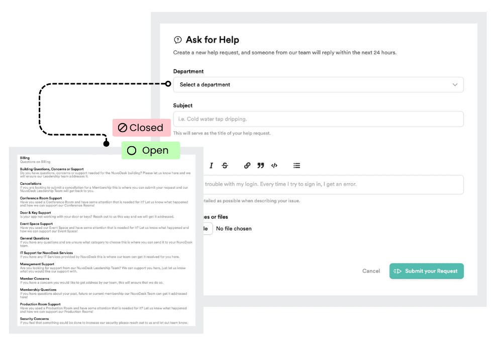 Annotated web form showing