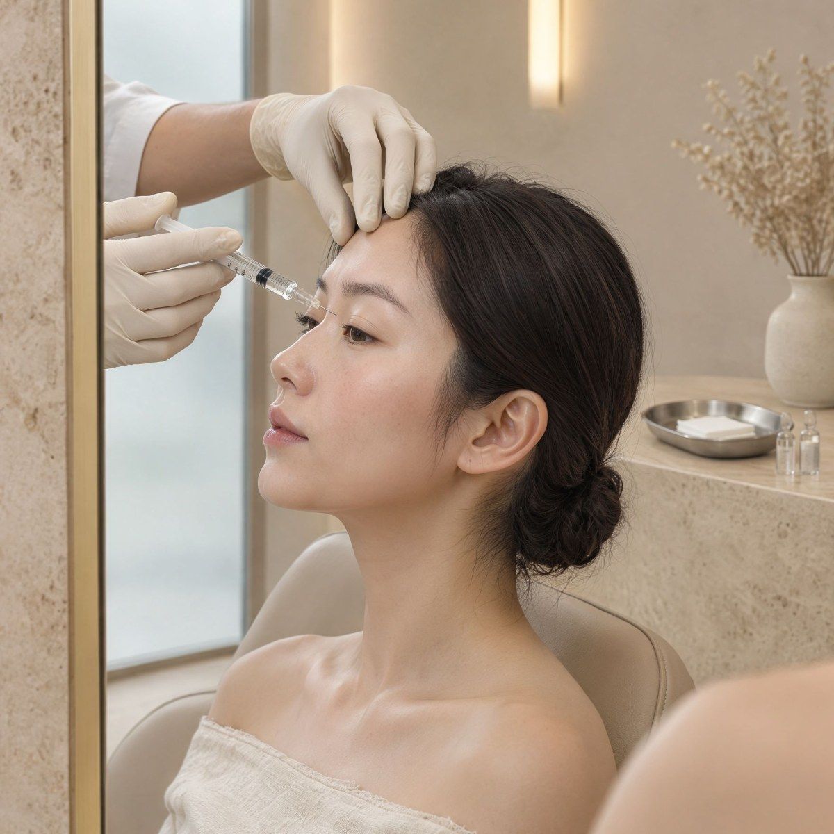 Glabella & Forehead Filler treatment at Art of Shine Clinic in Seomyeon, Busan (illustrative photo)