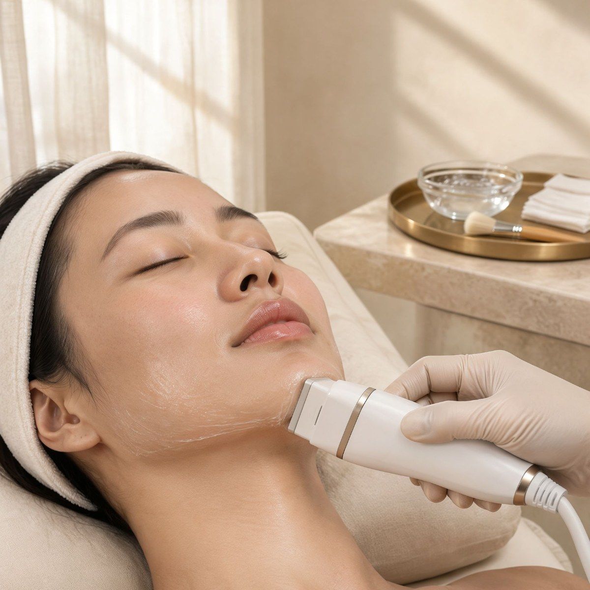 LDM (Low-Frequency Ultrasound) treatment at Art of Shine Clinic in Seomyeon, Busan (illustrative photo)