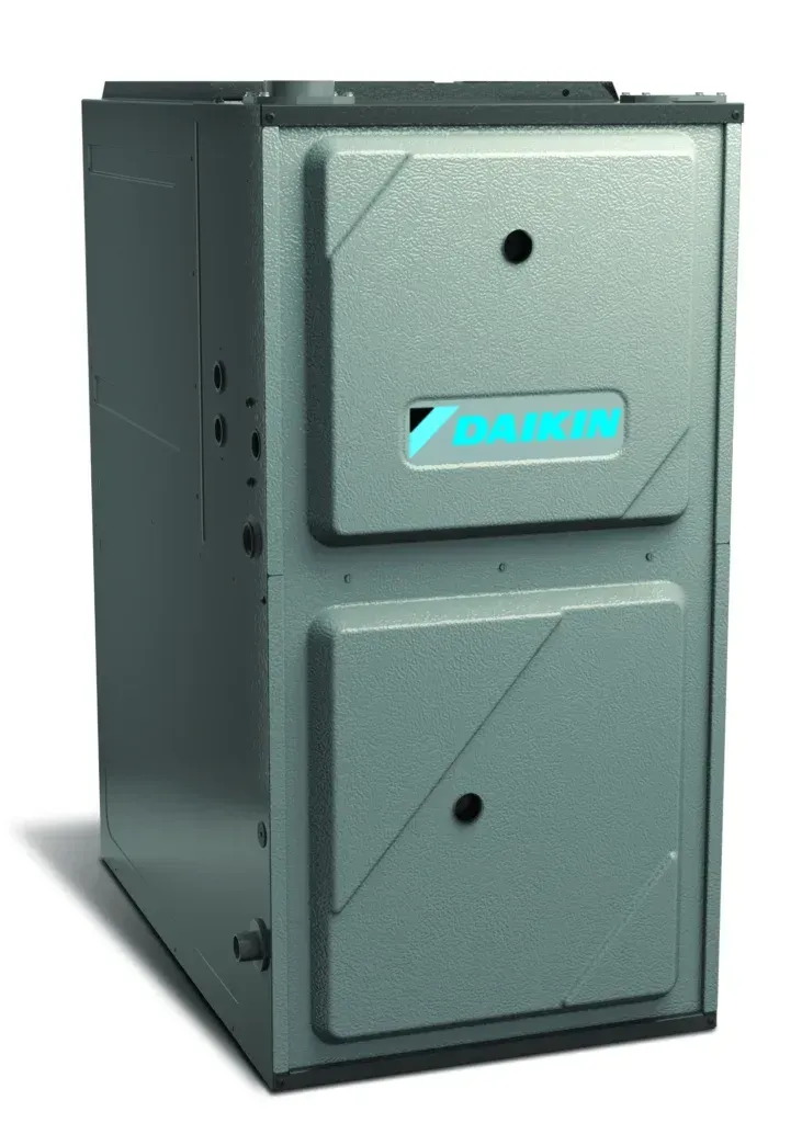 Gray metal utility cabinet with two doors and a turquoise logo on the front
