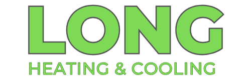 Green “LONG Heating & Cooling” logo on a white background