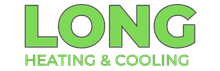Green “LONG Heating & Cooling” logo on a white background