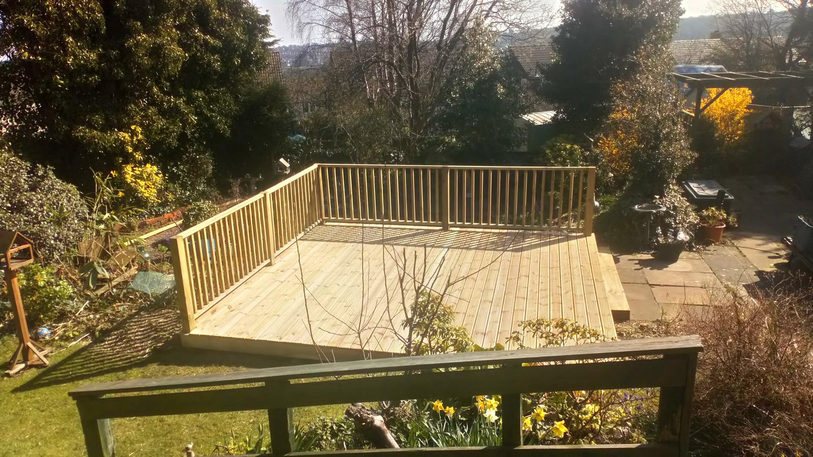 Fencing Cardiff - raised wooden decking