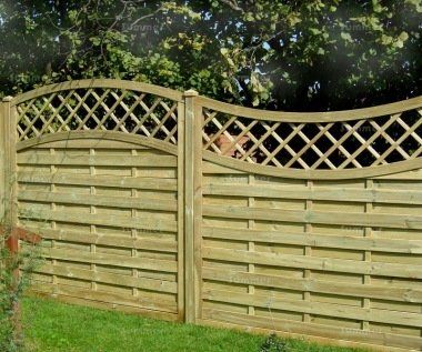 wave fence panels with trellis