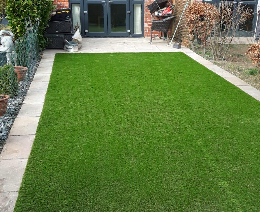 New artificial lawn in a Cardiff back garden