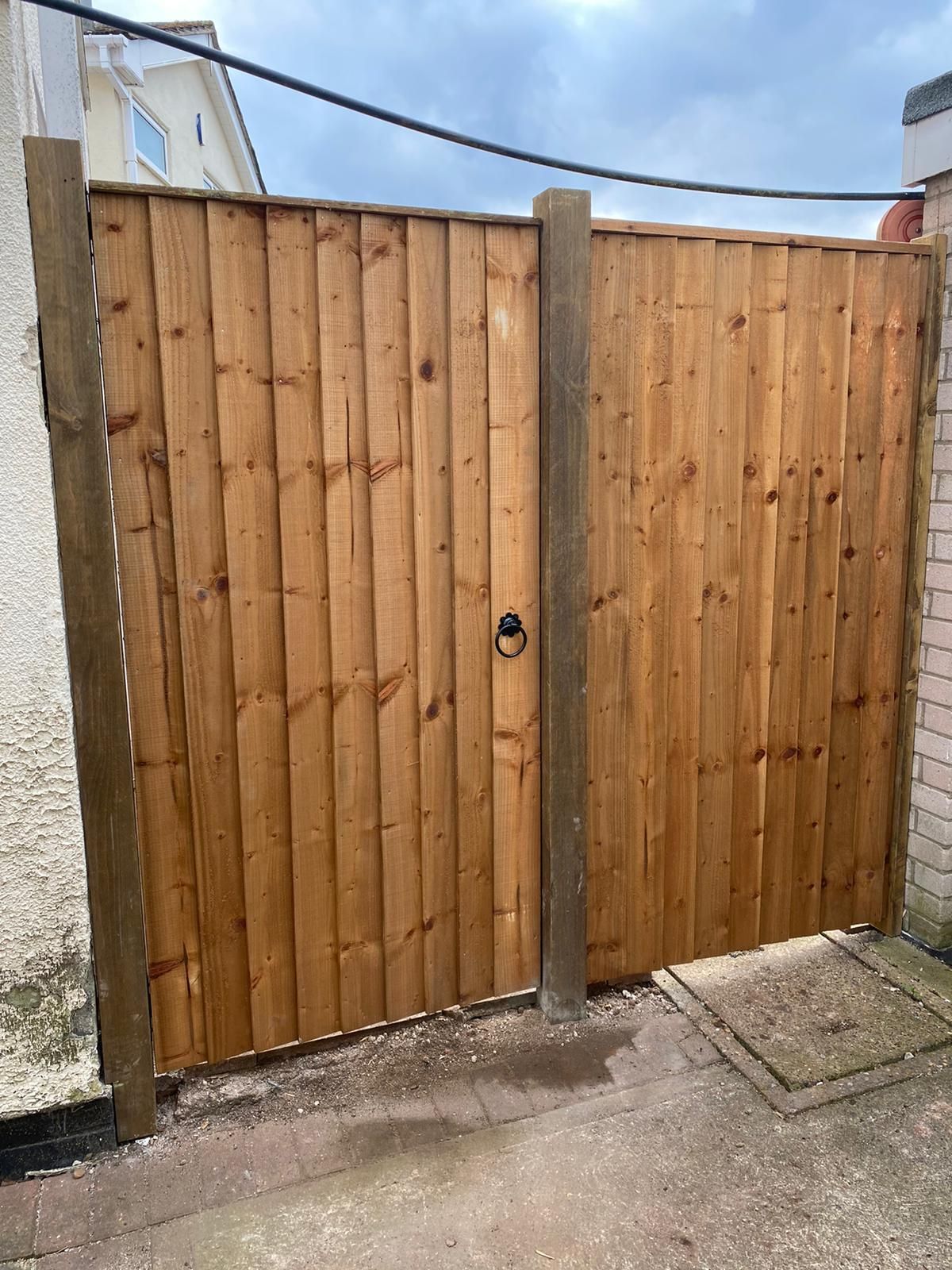 Wooden side gate installed in Penarth garden by J&Z Fencing Cardiff