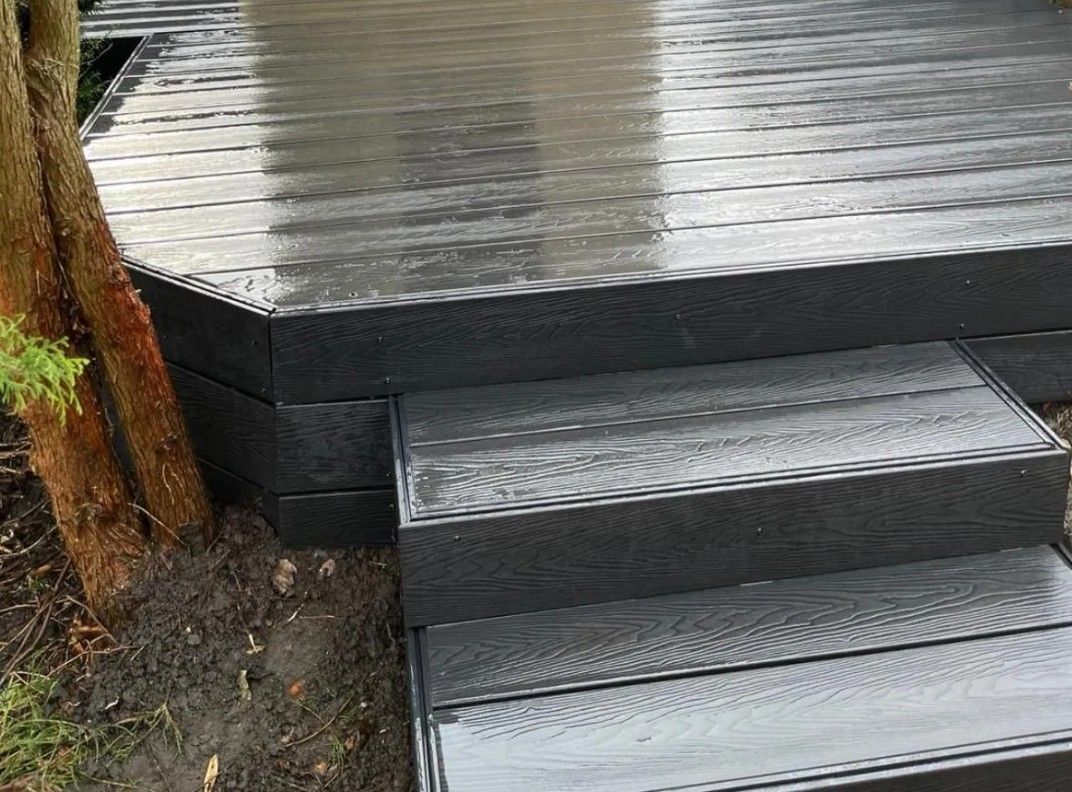 J&Z Fencing  composite decking with steps in St Georges