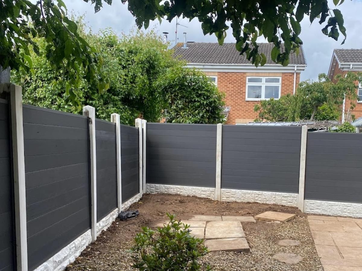 J&Z Fencing grey composite fencing in Wenvoe