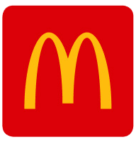 McDonald's logo: Golden arches on a red square background.
