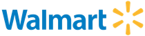 Walmart logo, blue text with yellow starburst graphic.