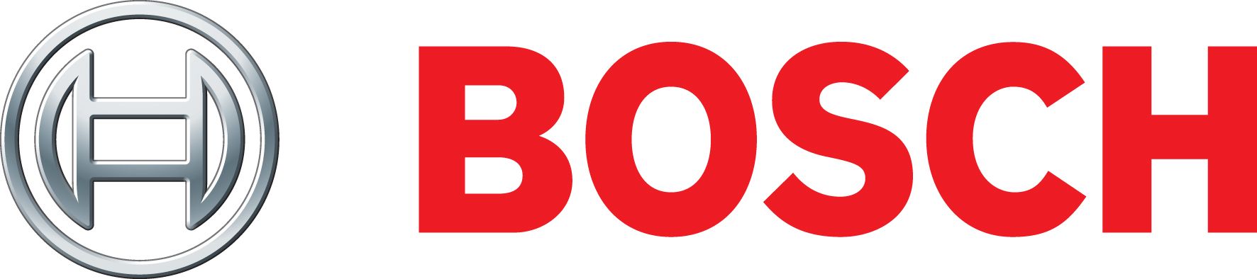 BOSCH logo with a silver circular emblem and bold red wordmark on a white background