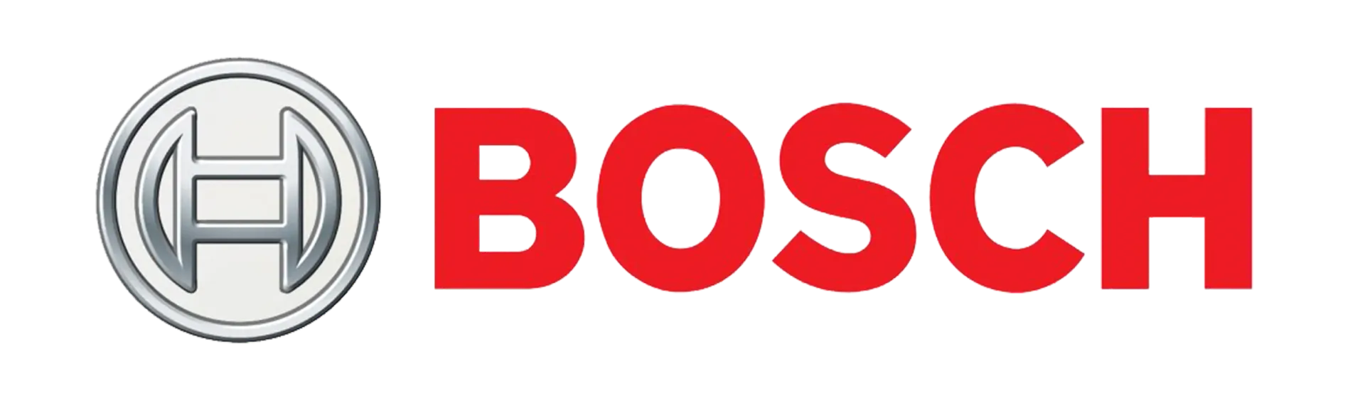 Bosch logo with gray circular emblem and bold red text on white background