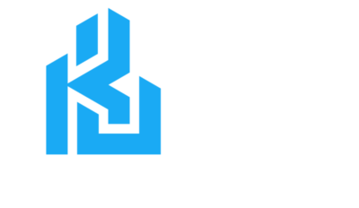 Blue logo with intertwined 
