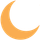 Pale blue crescent moon.