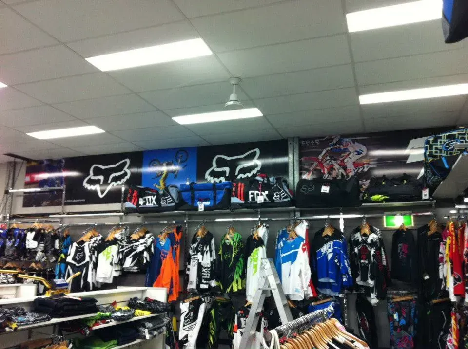 A store with a fox logo on the wall