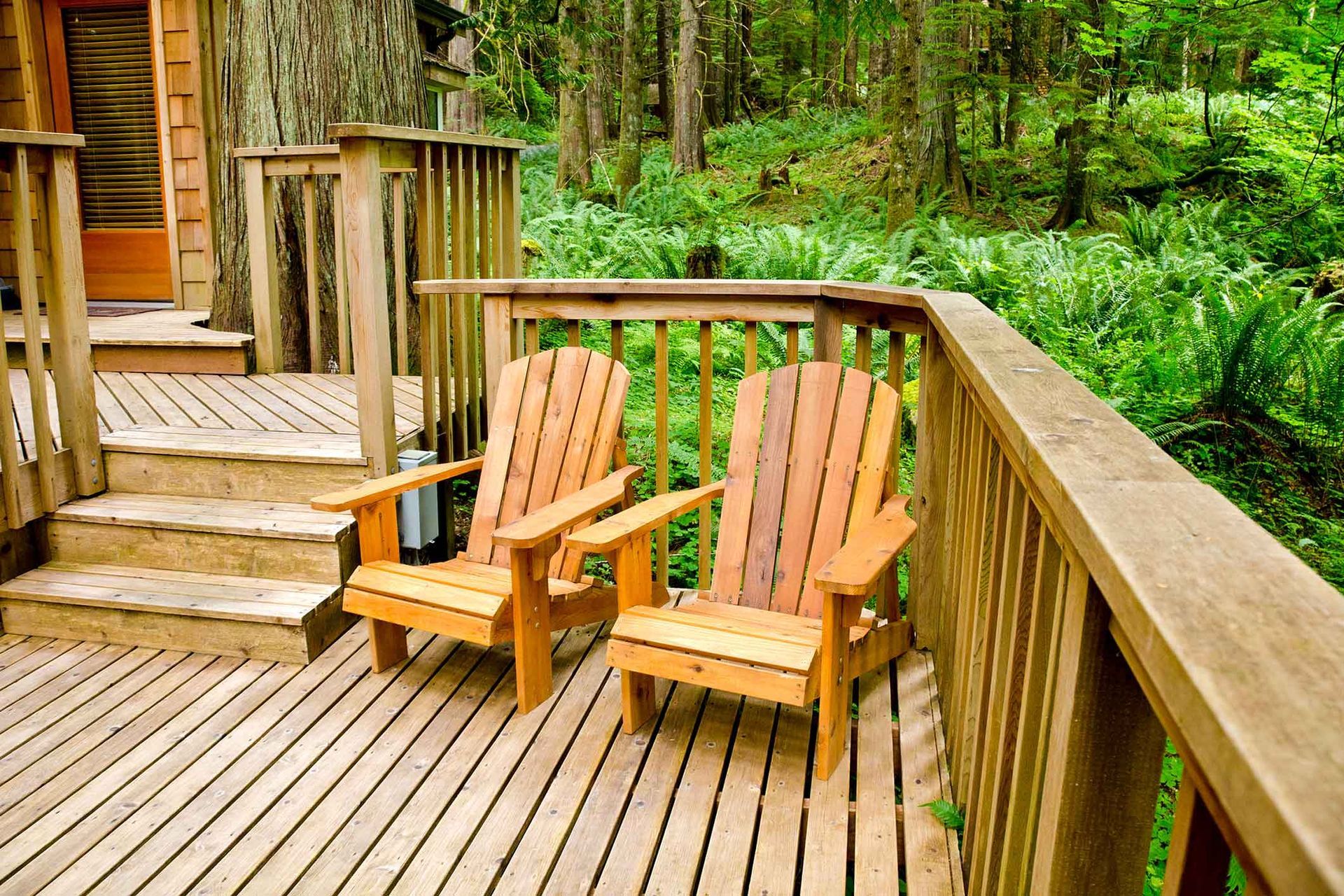 Two Wooden Chairs Are Sitting On A Wooden Deck – Beaudesert, QLD - Enrights Sawmill