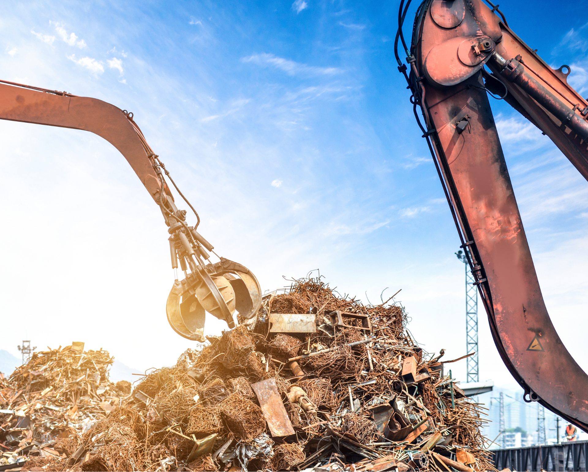 Braccio meccanico rimozione rifiuti cantiere edile