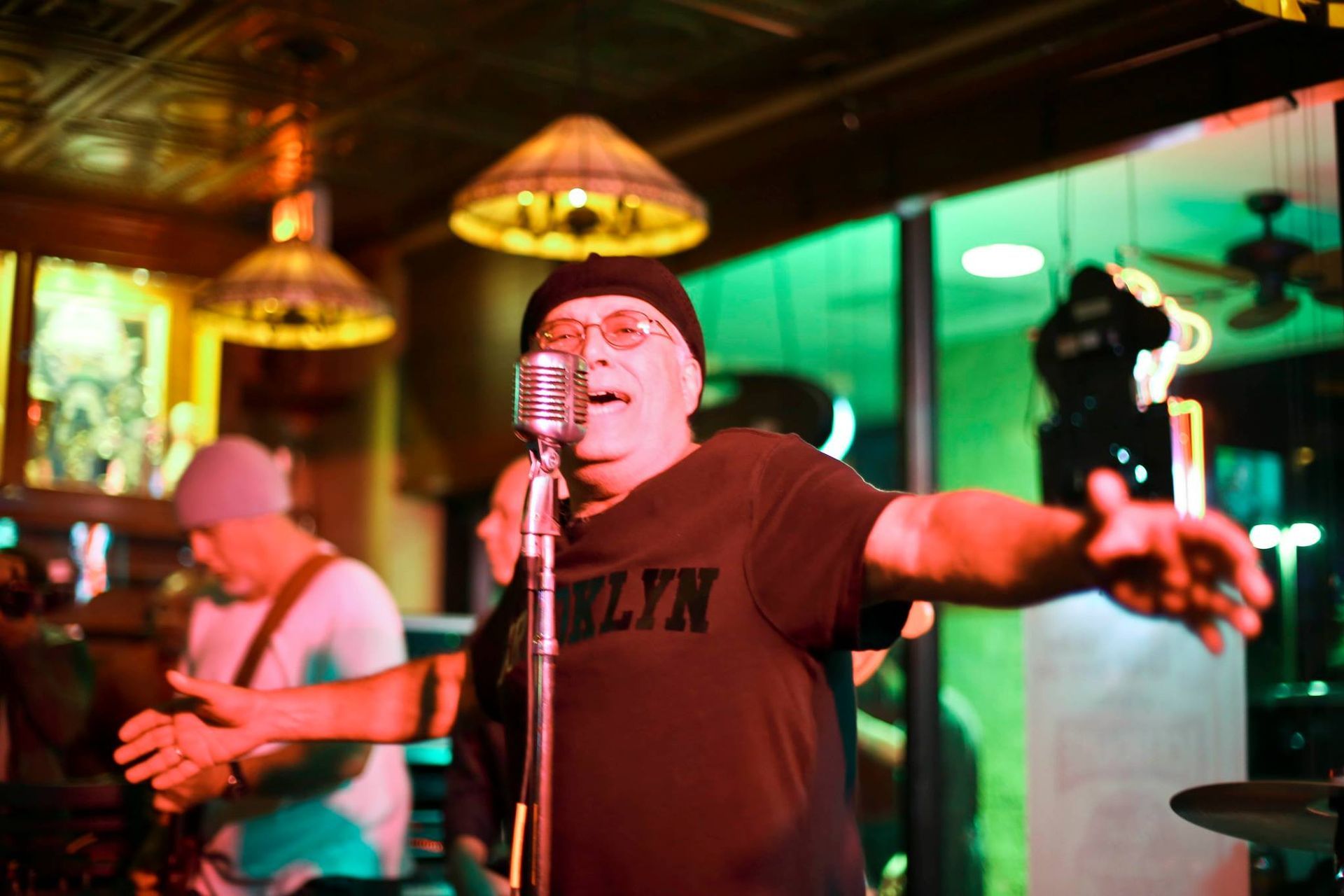 Man singing karaoke