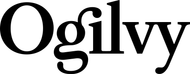 Black Ogilvy wordmark in serif type on a white background