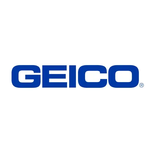 Blue GEICO logo on a white background