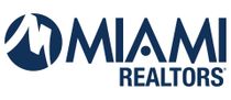 The logo for miami realtors is blue and white on a white background.