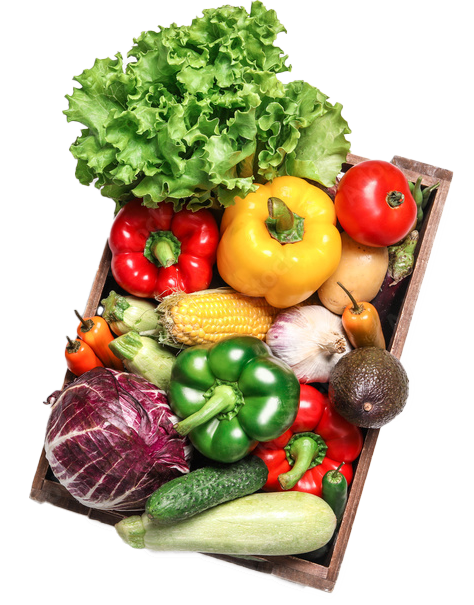 assorted veggies on a crate