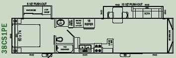 A black and white floor plan of a 36cs1pe