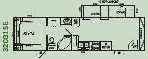 A black and white floor plan of a 3 cg1 se trailer