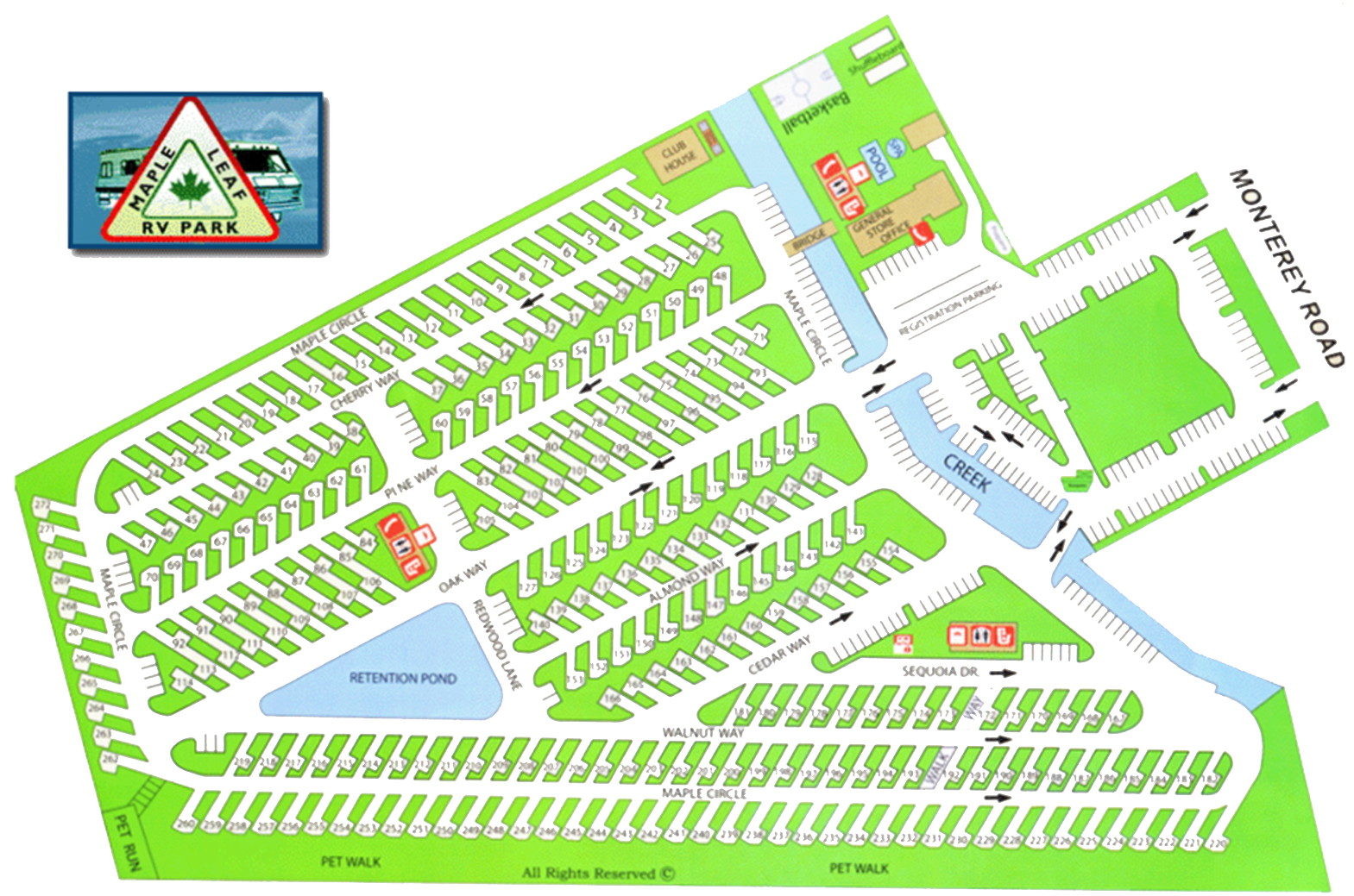 A map of a campground with a sign that says ' rick ' on it