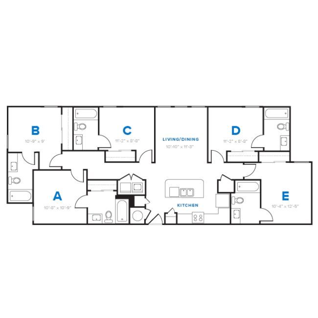 5-bedroom apartment layout at The Heights.