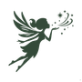 Silhouette of a fairy blowing sparkling stars from her hand