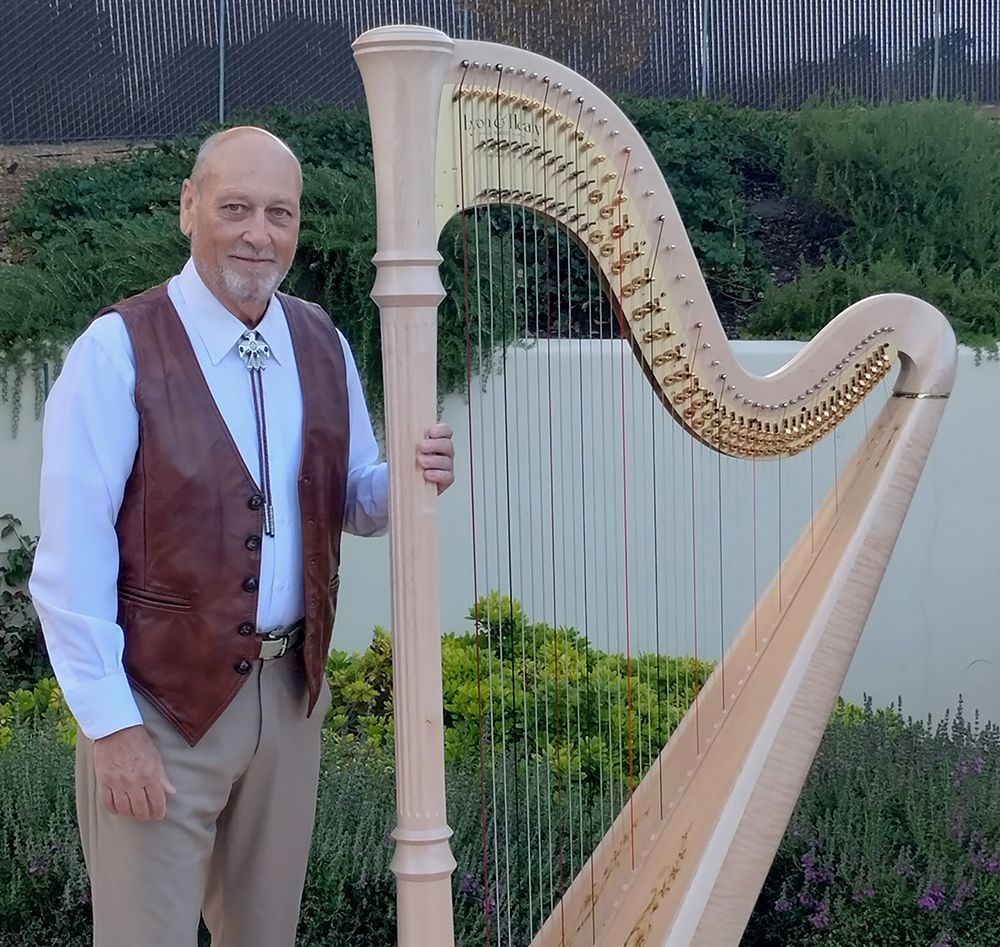 Michael Culver with harp