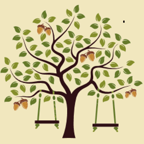 A tree with two swings hanging from it