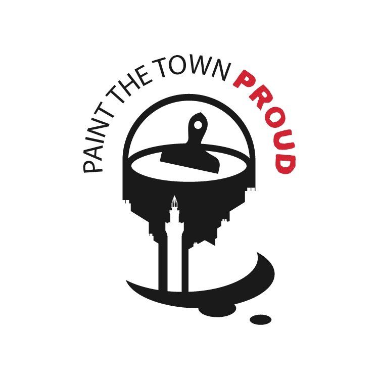 A logo for a company called paint the town proud