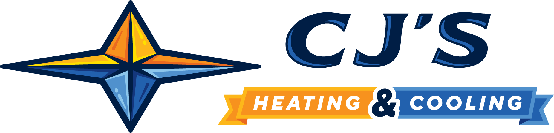 A logo for cj 's heating and cooling company