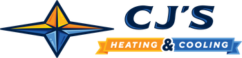 A logo for cj 's heating and cooling company