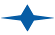A blue diamond shaped object on a white background.