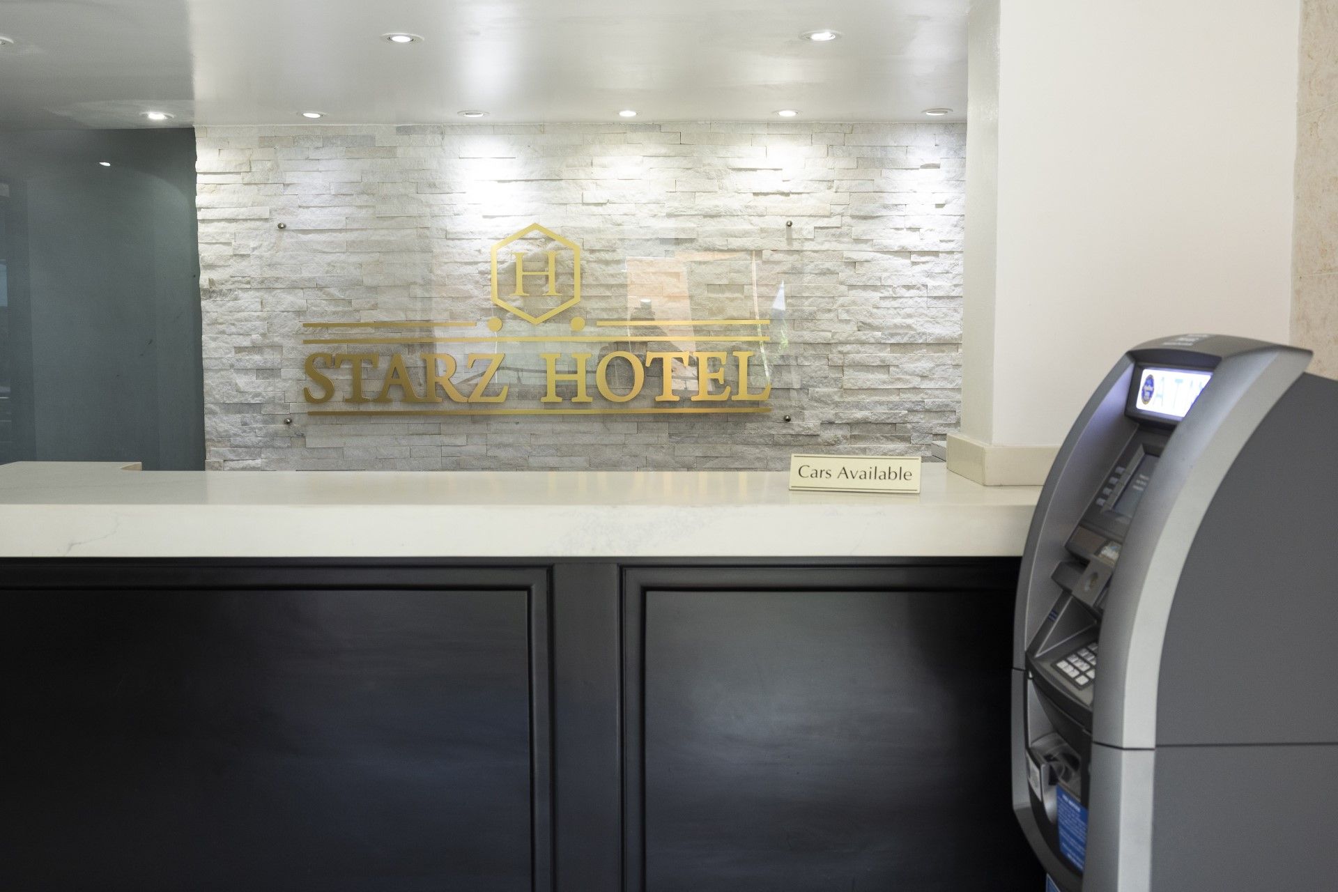Hotel reception desk with