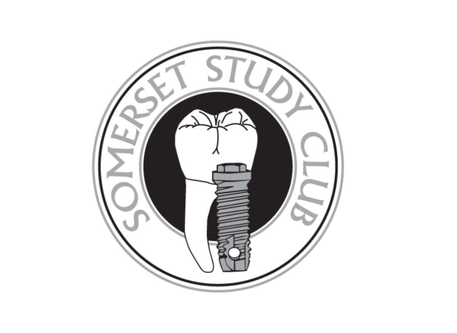 Somerset Study Club logo with a black-and-white tooth and dental implant icon in a circular seal