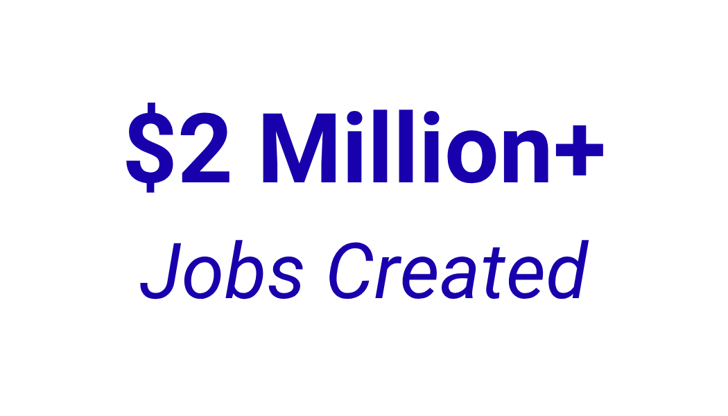 $2 Million+ Jobs Created in blue text